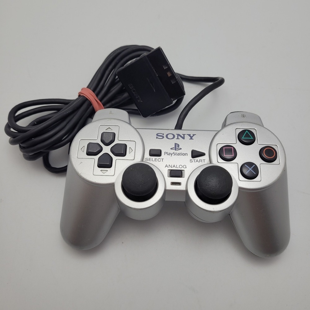 Genuine Oem Sony PS2 Dualshock 2 Controller Silver Playstation 2